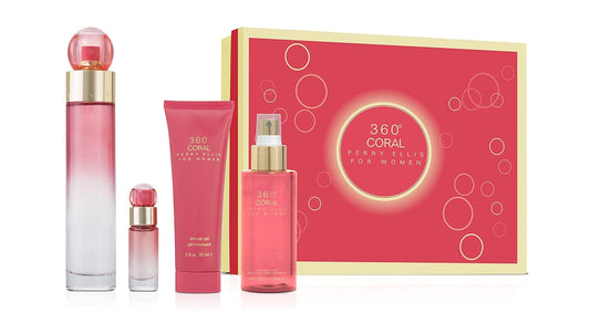 360 CORAL 4PC SET, WOMEN'S GIFT SET, EDP